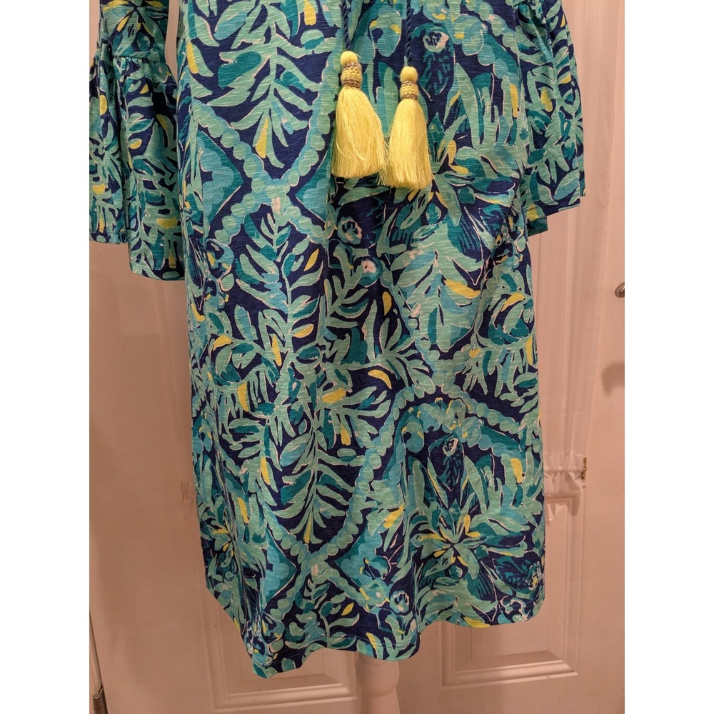 Lilly Pulitzer Dress Womens M Del Lago Tunic Tassel Midnight Cove Blue Print NWT - Picture 3 of 16